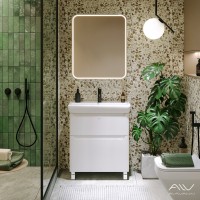 Тумба с раковиной Alavann Lana 70 напольная, 2 ящика, белая