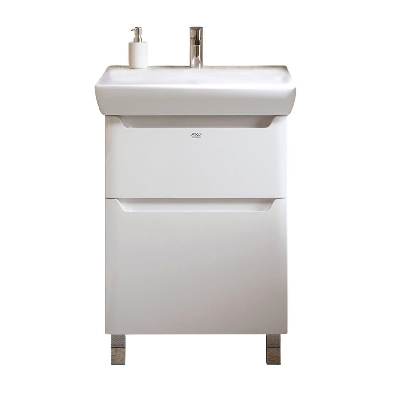 Тумба с раковиной Alavann Lana 70 напольная, 2 ящика, белая
