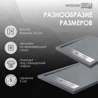 Поддон для душа Wasserkraft Wiese 84T03 90x90