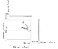 Поддон для душа Wasserkraft Wiese 84T03 90x90