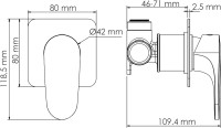 Смеситель для раковины Wasserkraft Spree A3151.270 С ВНУТРЕННЕЙ ЧАСТЬЮ, хром