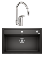 Комплект Мойка Blanco Dalago 8 черная + Смеситель Grohe Euroeco