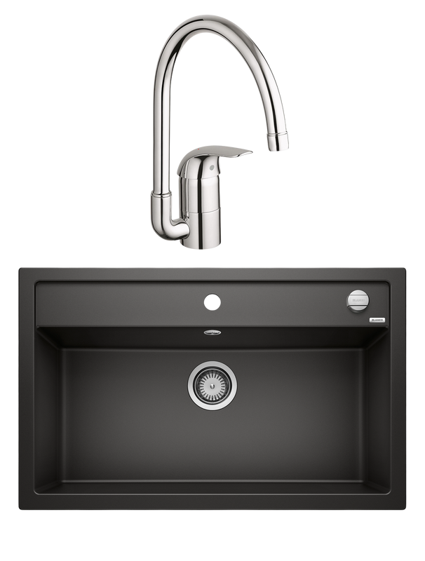 Комплект Мойка Blanco Dalago 8 черная + Смеситель Grohe Euroeco