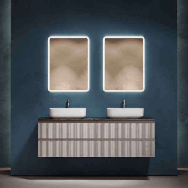 Мебель для ванной комнаты Sancos Snob R 160 doha soft, столешница черный мрамор TT160A1X, раковина CN5043