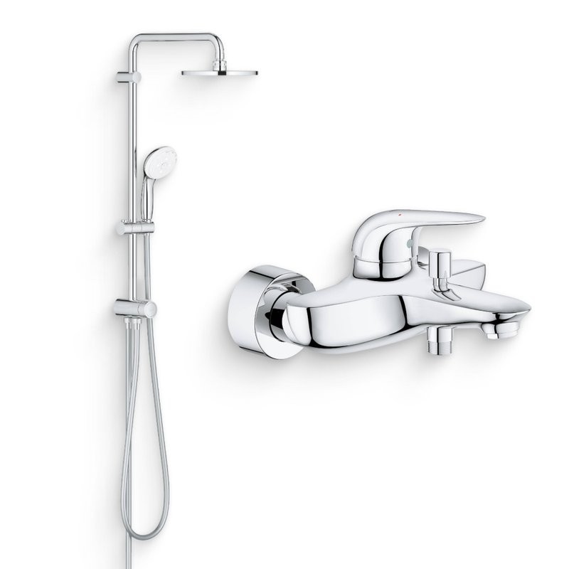 Душевой комплект Смеситель Grohe Eurostyle 23726003 + Стойка New Tempesta 27389002