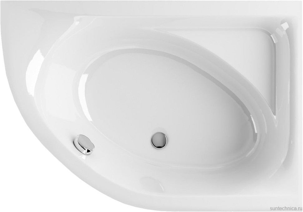 Акриловая ванна Excellent Aquarella R 100x150 см, угловая, правая, пристенная, белая, асимметричная, с каркасом, с сиденьем