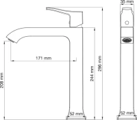 Смеситель для раковины Wonzon & Woghand WW-88019072-BG брашированное золото