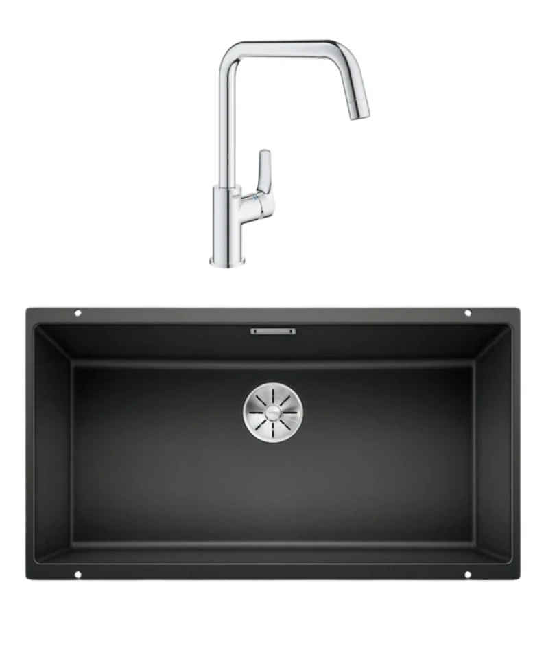 Комплект Мойка Blanco Subline 800-U антрацит + Смеситель Grohe Eurosmart