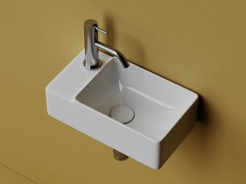 Раковина маленькая в туалет Ceramicanova Element CN5046 L белый глянцевый
