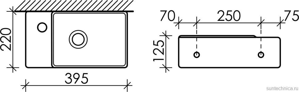 Раковина маленькая в туалет Ceramicanova Element CN5046 L белый глянцевый
