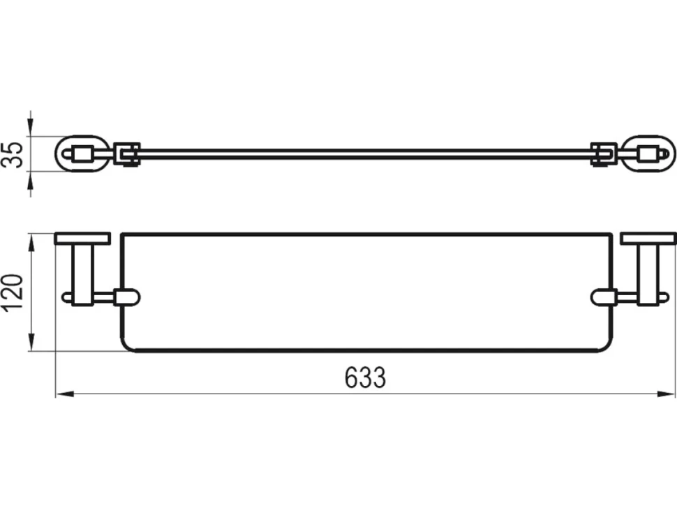 Полка под зеркало Ravak Chrome CR 500.00 63 см, стеклянная