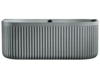 Ванна из искусственного камня AltroBagno Fabiana 090207 170x80 см, пристенная, овальная, на ножках, с донным клапаном, с подголовником