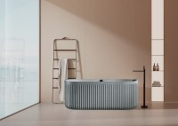 Ванна из искусственного камня AltroBagno Fabiana 090207 170x80 см, пристенная, овальная, на ножках, с донным клапаном, с подголовником