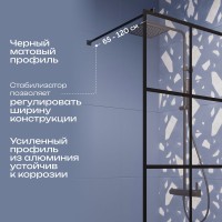 Душевая перегородка DIWO Коломна 80 см, профиль черный матовый