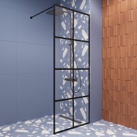 Душевая перегородка DIWO Коломна 80 см, профиль черный матовый