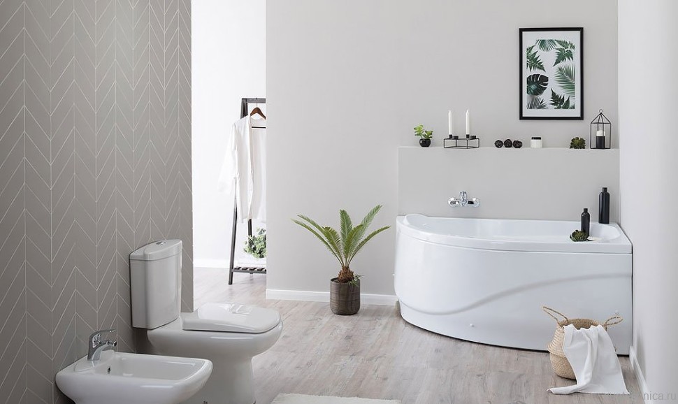 Акриловая ванна Aquanet Graciosa 00205389 R 150x90 см, угловая, правая, пристенная, белая, асимметричная, с каркасом