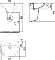 Раковина подвесная Creavit Sedef SD055-00CB00E-0000 56 глянцевая белая