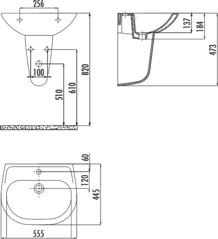 Раковина подвесная Creavit Sedef SD055-00CB00E-0000 56 глянцевая белая
