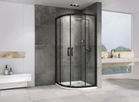 Душевой уголок Abber Schwarzer Diamant AG01100B 100x100, профиль черный, стекло прозрачное