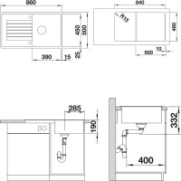 Комплект Мойка Blanco Zia 5S 526016 черная + Измельчитель Franke