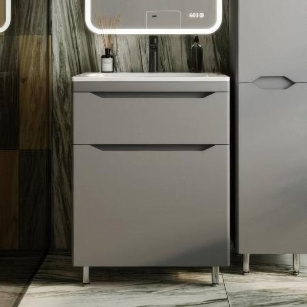 Тумба с раковиной Style Line Марелла 60 напольная, серая