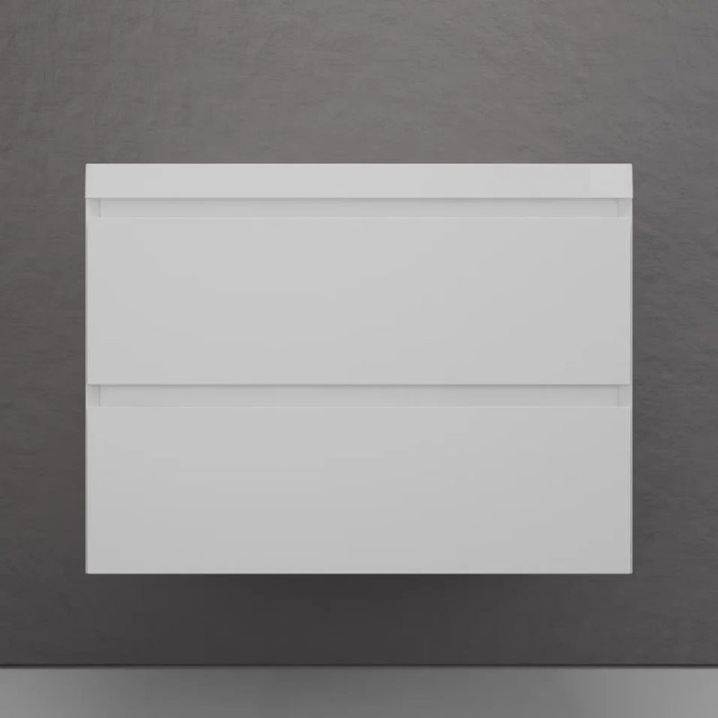 Тумба подвесная "Манхэттен 80" ЭМАЛЬ, под раковину ASTI, 2 ящика, PLUS, белый