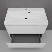 Тумба подвесная "Манхэттен 80" ЭМАЛЬ, под раковину ASTI, 2 ящика, PLUS, белый