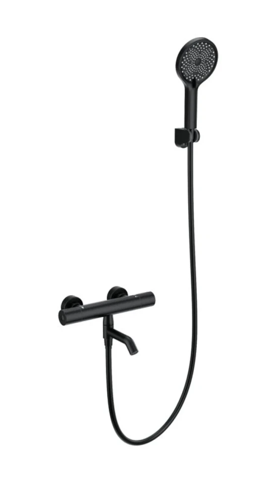 Термостатический смеситель Wonzon & Woghand WW-B3013-A1-MB для ванны с душем, матовый черный