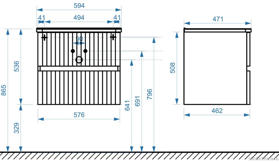 Тумба под раковину без столешницы Belux Осло 60 подвесная, белая матовая