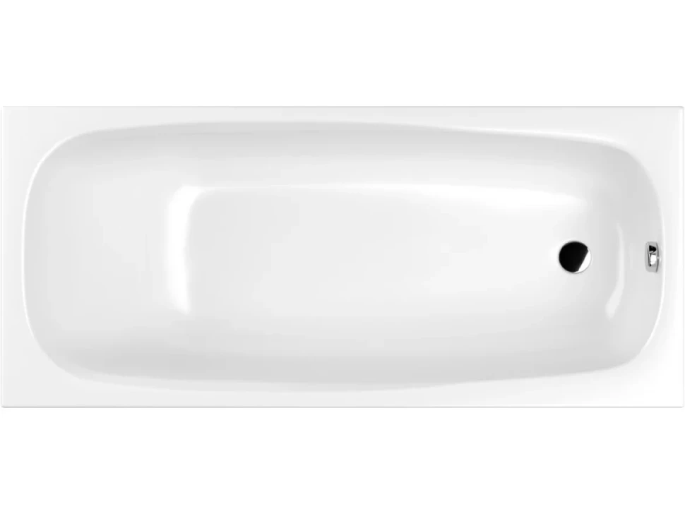 Акриловая ванна WHITECROSS Layla Slim 170x75 см, встраиваемая, белый глянец, на ножках