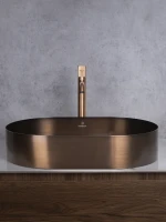 Накладная раковина AltroBagno Eterno 001028 BrAn 59 состаренная бронза, овальная, нержавеющая сталь