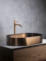 Накладная раковина AltroBagno Eterno 001028 BrAn 59 состаренная бронза, овальная, нержавеющая сталь
