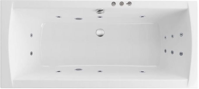 Акриловая ванна Excellent Aquaria Lux WAEX.AQU18.SMART 180x80 см, встраиваемая, с гидромассажем, белая, с каркасом, со сливом-переливом