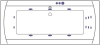 Акриловая ванна Excellent Aquaria Lux WAEX.AQU18.SMART 180x80 см, встраиваемая, с гидромассажем, белая, с каркасом, со сливом-переливом