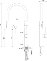 Смеситель для кухни Wonzon & Woghand WW-88458007-BN с гибким изливом, брашированный никель