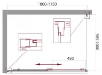 Душевой уголок BelBagno Unique UNIQUE-AH-1-110/125-100-C-Cr