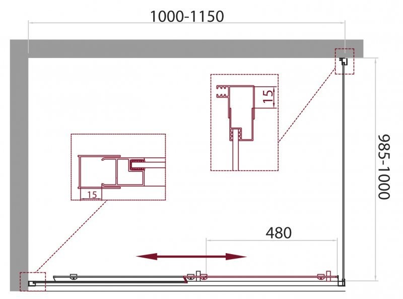 Душевой уголок BelBagno Unique UNIQUE-AH-1-110/125-100-C-Cr
