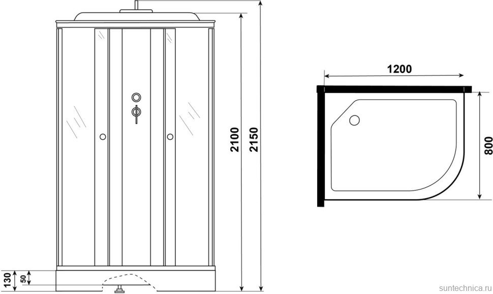 Душевая кабина Niagara Eco E120/80/13L/MT 120х80 см