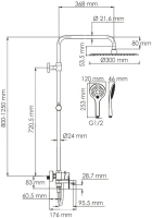Душевая стойка Wasserkraft Mindel 8500 A185.161.155.WM белая Душевая стойка Wasserkraft Mindel 8500 A185.161.155.WM белая