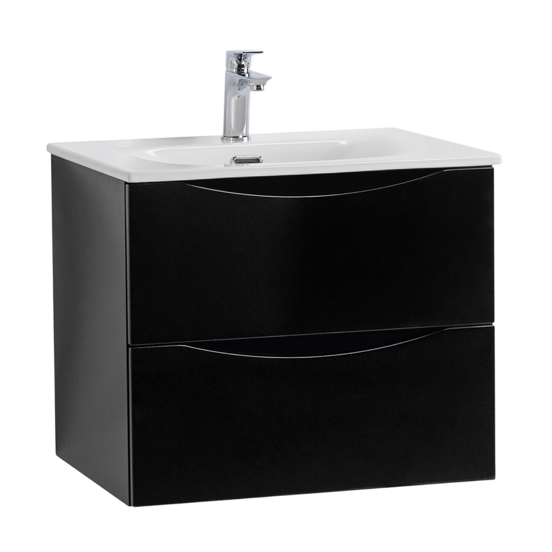 Тумба с раковиной BelBagno Marino-cer-n 70 подвесная, nero lucido