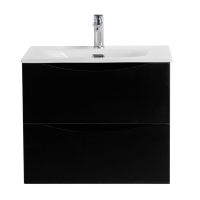 Тумба с раковиной BelBagno Marino-cer-n 70 подвесная, nero lucido