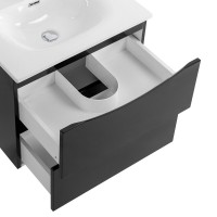 Тумба с раковиной BelBagno Marino-cer-n 70 подвесная, nero lucido