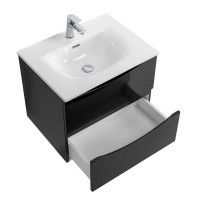 Тумба с раковиной BelBagno Marino-cer-n 70 подвесная, nero lucido