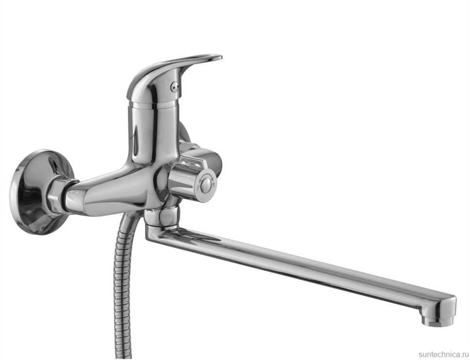 Смеситель с длинным изливом для ванны Fashun A2215N хром