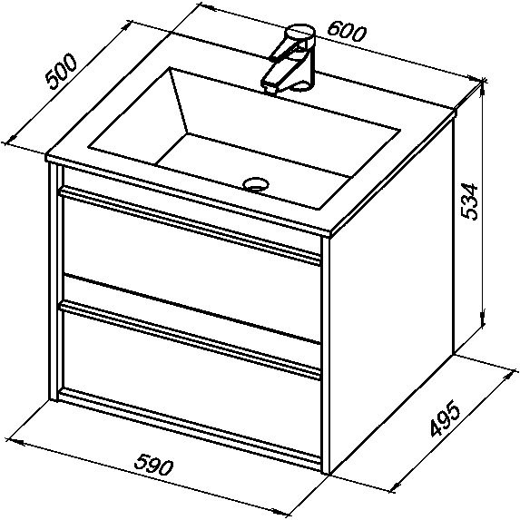 Мебель для ванной комнаты Aquanet Lino 60 белый матовый