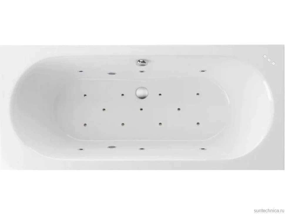 Акриловая ванна Excellent Oceana Slim WAEX.OCE17S.RELAX 170x75 см, встраиваемая, с гидромассажем, белая, с каркасом, со сливом-переливом