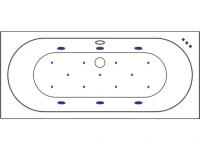 Акриловая ванна Excellent Oceana Slim WAEX.OCE17S.RELAX 170x75 см, встраиваемая, с гидромассажем, белая, с каркасом, со сливом-переливом