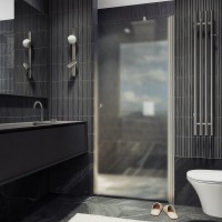 Душевая дверь в нишу Maybahglass MGD-802-5 60 см, профиль хром матовый, стекло сатин