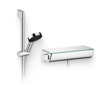 Душевой комплект Термостат Hansgrohe Ecostat Select 13161000 для душа + Гарнитур Pulsify Relaxation 105 3jet 24160000 хром