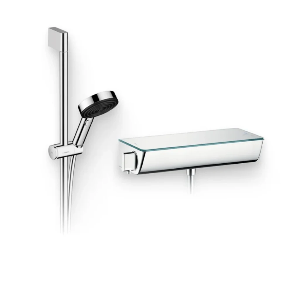 Душевой комплект Термостат Hansgrohe Ecostat Select 13161000 для душа + Гарнитур Pulsify Relaxation 105 3jet 24160000 хром